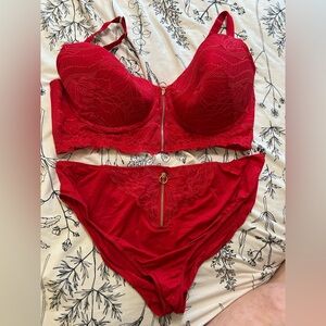 Lane Bryant Cacique Bra & Panty Set 43F/ 26/28